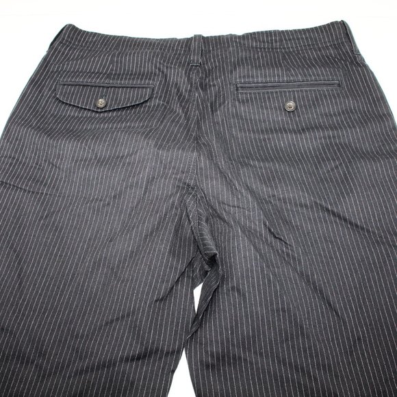 Banana Republic Wool Blend Men's 34x33 Black Pinstriped Straight Leg Dress Pants - Picture 5 of 9
